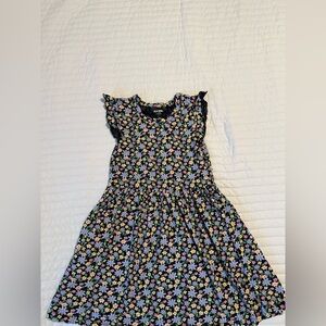 Old Navy Kids Dress - Black with Colorful Floral Pattern